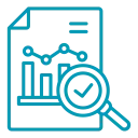 data quality icon with charts and check marks